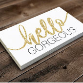 ハローゴージャスミニマリスト金ゴールドタイポグラフィサロン 名刺