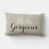 ハローゴージャス素朴リネンルック装飾用クッション ランバークッション (裏面)