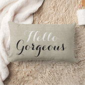 ハローゴージャス素朴リネンルック装飾用クッション ランバークッション (ブランケット)