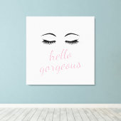 ハローゴージャス&かわいらしまつげグラマラス キャンバスプリント (インサイチュ (ウッドフロア))