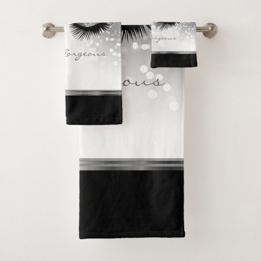ハローゴージャス – シルバー付きの美しいまつげ バスタオルセット (インサイチュ)