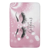 ハローゴージャス – ピンクグリッターの目 バスマット (正面縦)