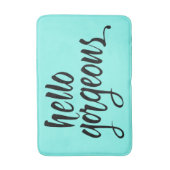 「ハローゴージャス」ブラシレタリングバスマットユニーク: バスマット (正面縦)