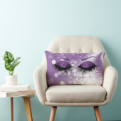 ハローゴージャス – 紫のまつ毛と眉 ランバークッション (椅子)