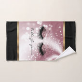 ハローゴージャス – 美しいまつげ – バラ金ゴールド バスタオルセット (ハンドタオル)