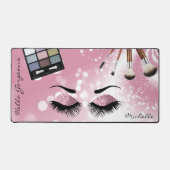 ハローゴージャス – 美しいピンクの目 – パーソナライズ デスクマット (正面)