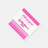 ハローゴージャージーガレンティンの日かわいいピンクのハート スタンダードカクテルナプキン (角)