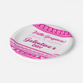 ハローゴージャージーガレンティンの日かわいいピンクのハート ペーパープレート (アングル)