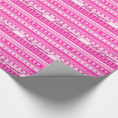 ハローゴージャージーガレンティンの日かわいいピンクのハート ラッピングペーパー (角)