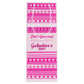 ハローゴージャージーガレンティンデーかわいいピンクのハート名 ワインギフトバッグ (裏面)