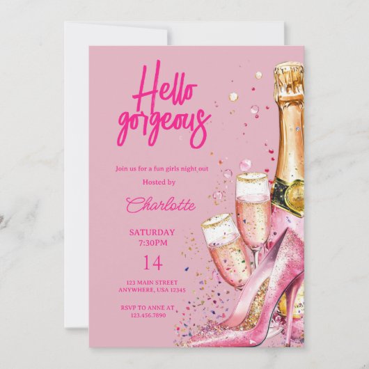 ハローゴージャージーガレンティーンズデイグリッター 招待状 (正面)