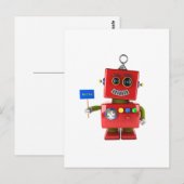 ハローサイン付き赤いトイロボット ポストカード (正面/裏面)