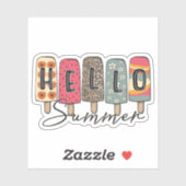 ハローサマーアイスカラフルクリームヴィンテージレトロ シール (シート)