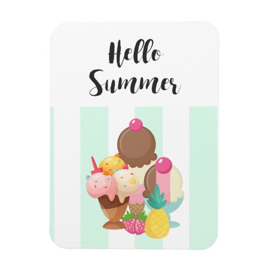 ハローサマーアイスクリームスウィートトリートメント マグネット (縦)