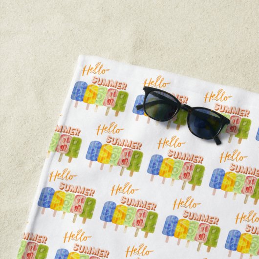 ハローサマーアイスクリーム ビーチタオル (インサイチュ)
