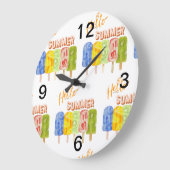 ハローサマーアイスクリーム ラージ壁時計 (傾斜)