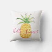 ハローサマーイエローパイナップルピンクウォーター色 クッション (裏面)
