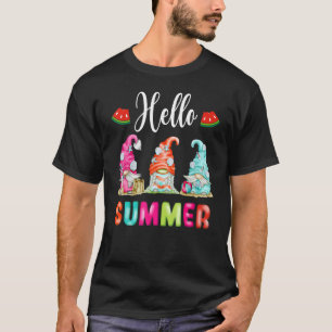 ハローサマーカラフル格言ビーチバカイ夏期 Tシャツ