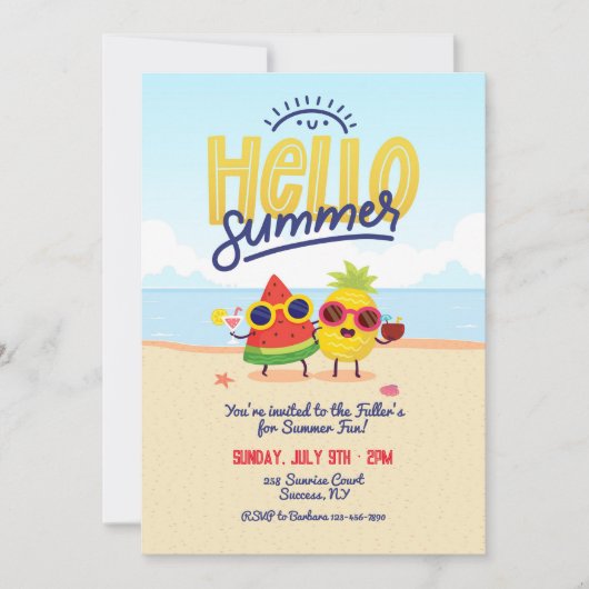 ハローサマーキャラクター招待状 招待状 (正面)