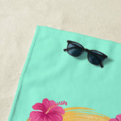 ハローサマーキュートフラミンゴビーチバケーショントロピカル ビーチタオル (インサイチュ)