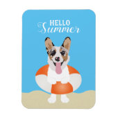 ハローサマーコーギビーチドッグス マグネット (縦)