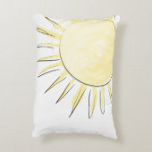 ハローサマーサンシャインイエローおもしろいパステル夏期 アクセントクッション (裏面(縦))