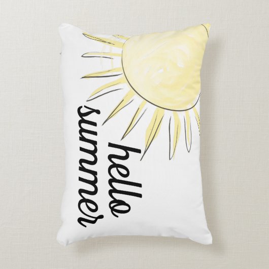 ハローサマーサンシャインイエローおもしろいパステル夏期 アクセントクッション (正面(垂直))