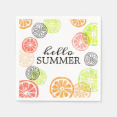 ハローサマーシトラスカラフルスライス スタンダードカクテルナプキン (正面)