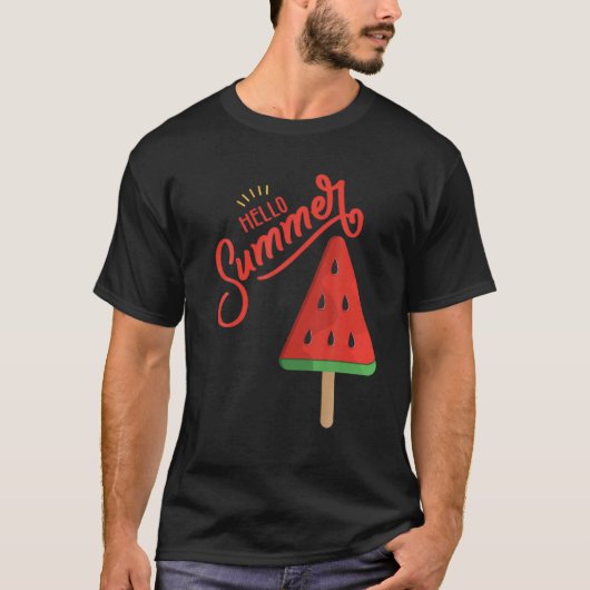 ハローサマースイカかわいい Tシャツ (正面)