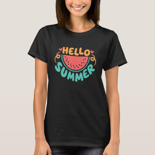 ハローサマースイカシャツメロンフルーツティー地獄 Tシャツ (正面)