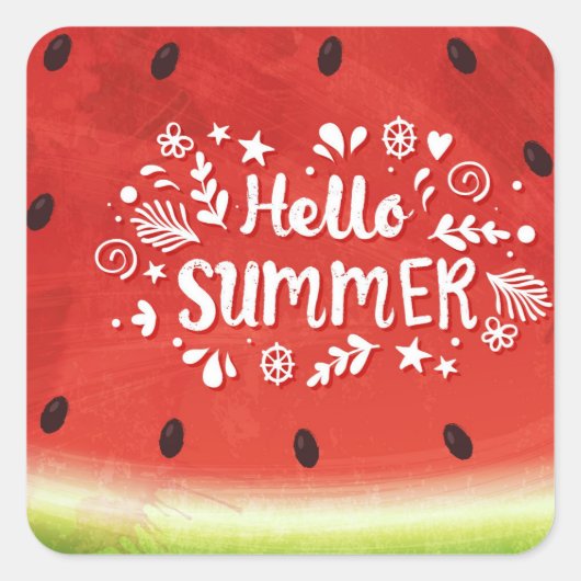 ハローサマースイカ スクエアシール (正面)