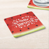 ハローサマースイカ スクエアペーパーコースター (アングル)