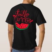 ハローサマースイロンスライスデザイン Tシャツ (裏面)