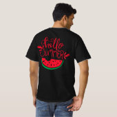 ハローサマースイロンスライスデザイン Tシャツ (裏面フル)