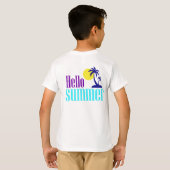 ハローサマートロピカルデザイン Tシャツ (裏面フル)