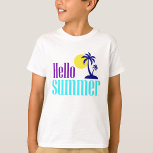 ハローサマートロピカルデザイン Tシャツ