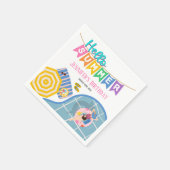 ハローサマーバカラフルナープールパーティー誕生日 スタンダードカクテルナプキン (角)