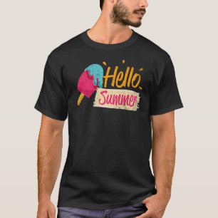 ハローサマーバケーションアイスクリームポップシクルアイスロリー Tシャツ