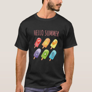 ハローサマーバケーションポプシクル先生キッズホリド Tシャツ
