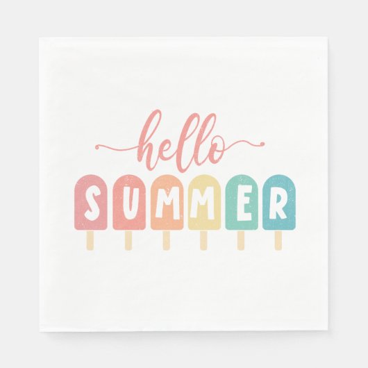 ハローサマーパステルポプシクル スタンダードランチョンナプキン (正面)