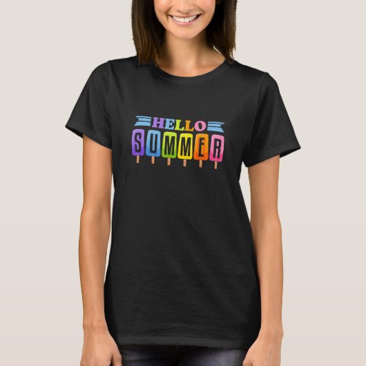 ハローサマーパピコ 甘いデザートの棒アイス Tシャツ (正面)