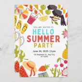 ハローサマーパーティの招待状 招待状 (正面/裏面)