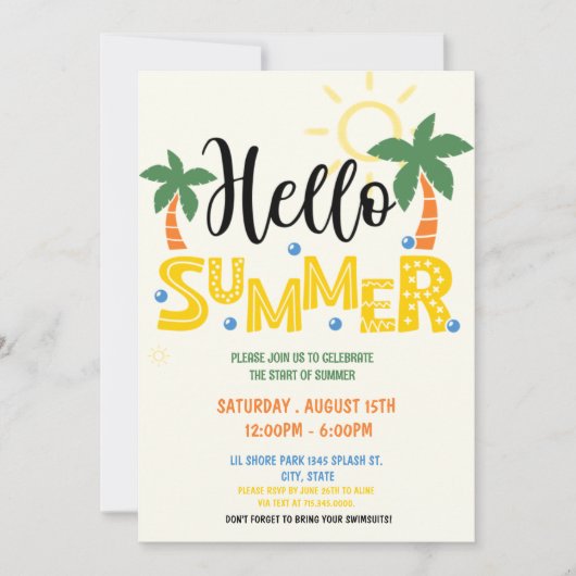 ハローサマーパーティの招待状 招待状 (正面)