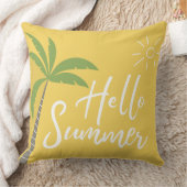 ハローサマーパームツリーとサンイエロー クッション (ブランケット)