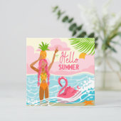 ハローサマービーチガールグリーティングカード カード (スタンド正面)