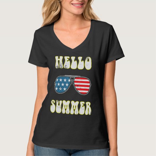 ハローサマービーチサングラス Tシャツ (正面)