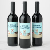 ハローサマービーチドッグズブルー ワインラベル (ボトル)