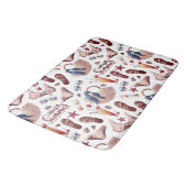 ハローサマービーチビベスおもしろいバケーションパターン バスマット (アングル)