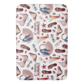 ハローサマービーチビベスおもしろいバケーションパターン バスマット (正面縦)