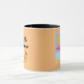 ハローサマーピンクフラミンゴデザイン – コンボマグカップ マグカップ (中央)